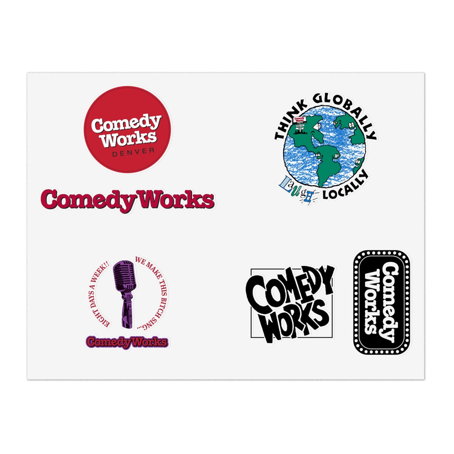 Comedy Works Sticker Sheet