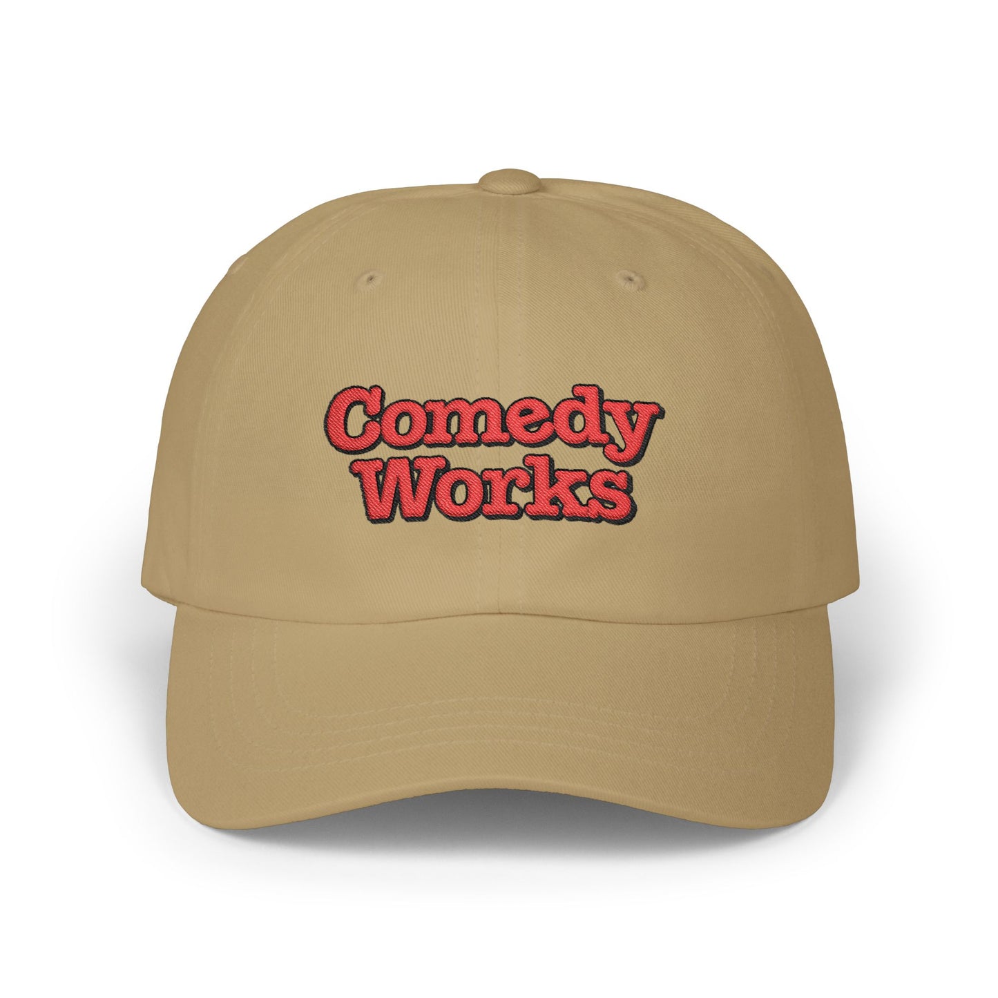 Comedy Works Embroidered Stacked Logo Ball Cap