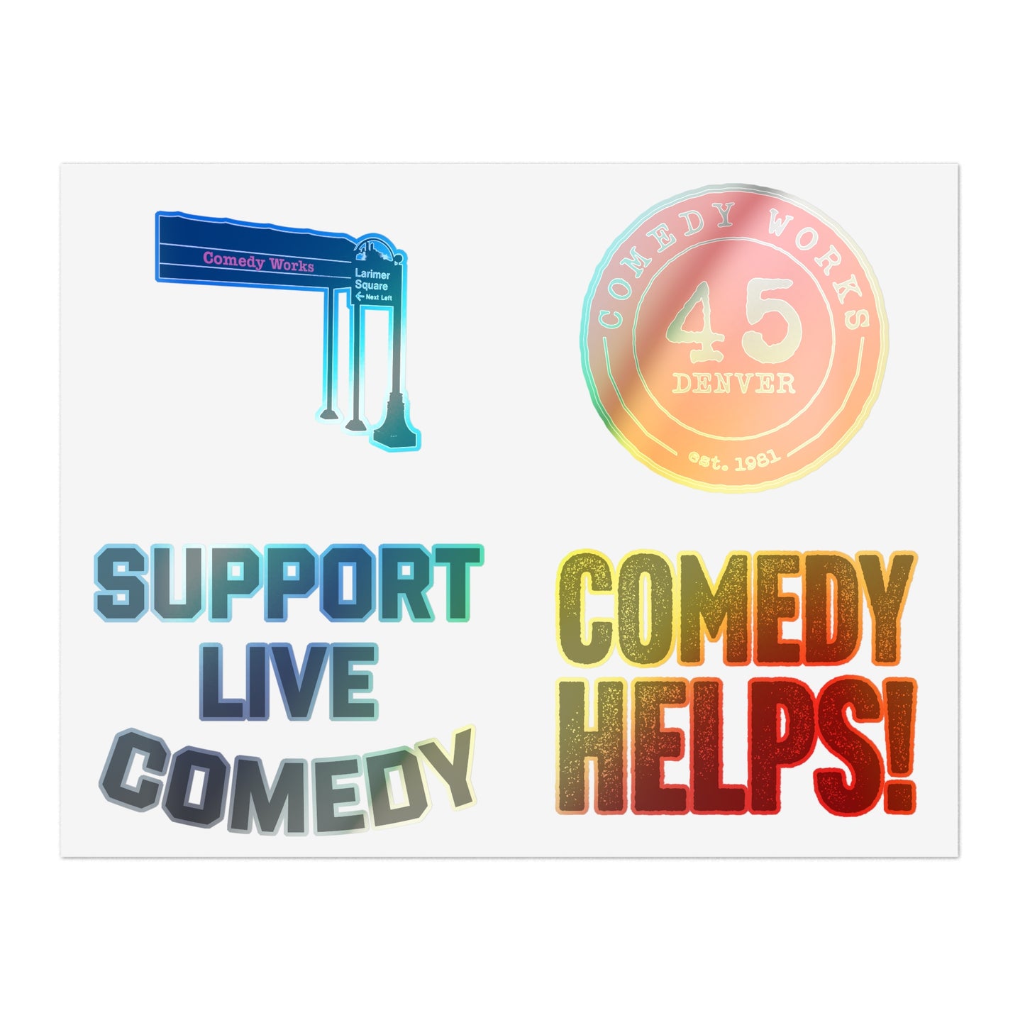 45 Years of Live Comedy Sticker Sheet