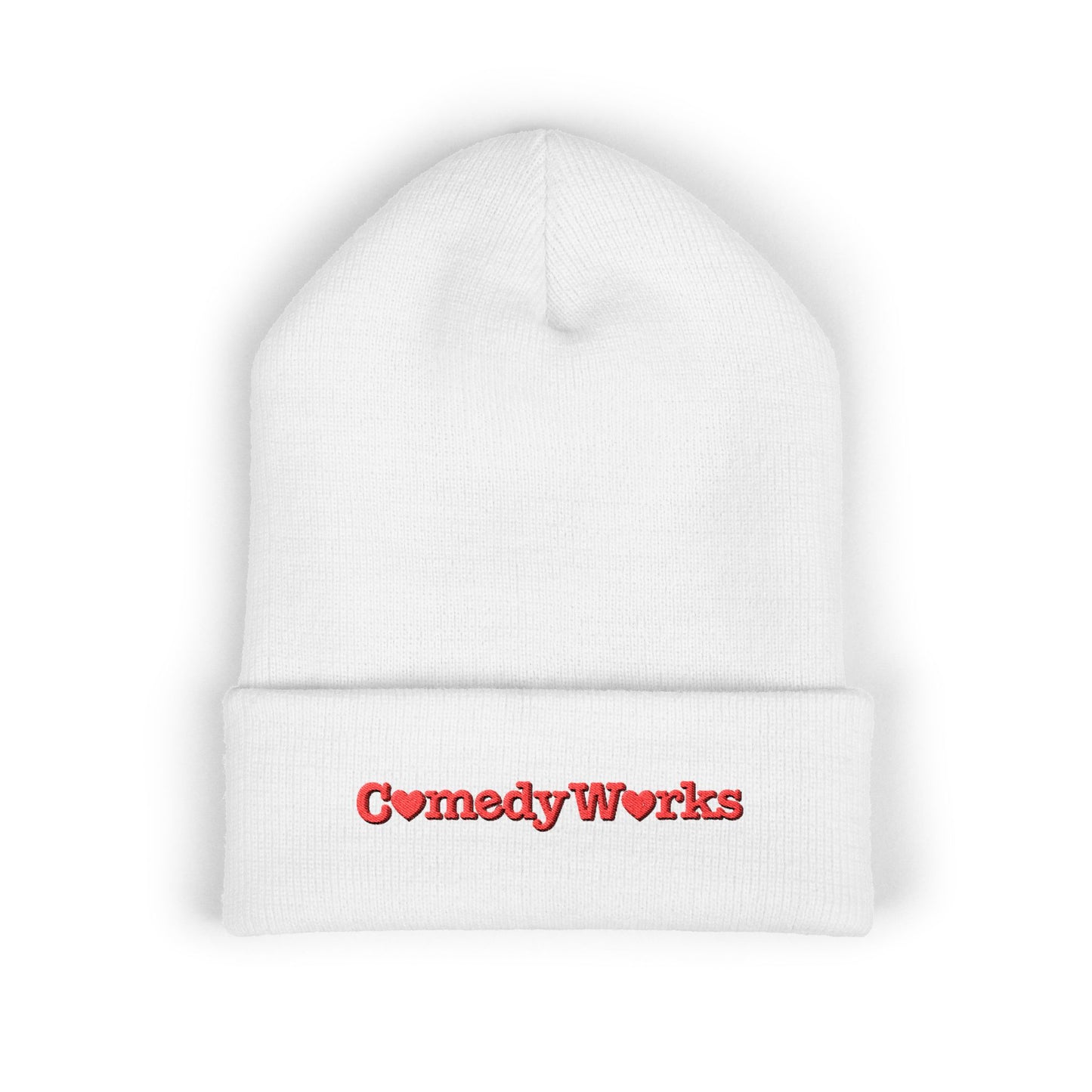 Comedy Works Embroidered Valentine’s Red Logo Beanie