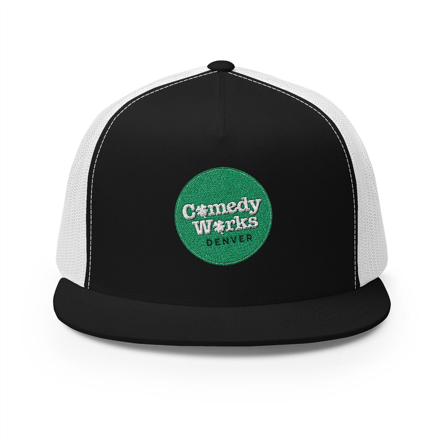 Comedy Works Embroidered St. Patrick's Day Green Logo Trucker Hat