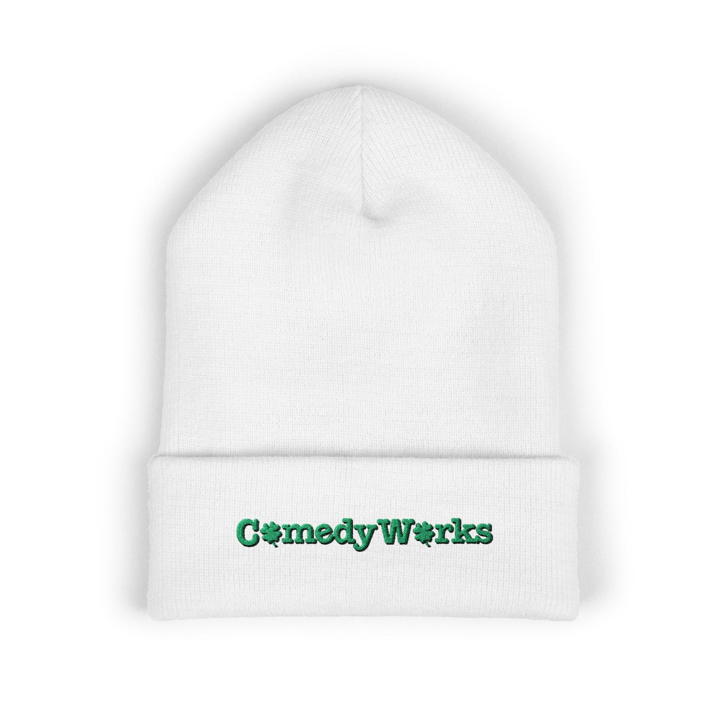 Comedy Works Embroidered St. Patrick's Day Green Logo Beanie