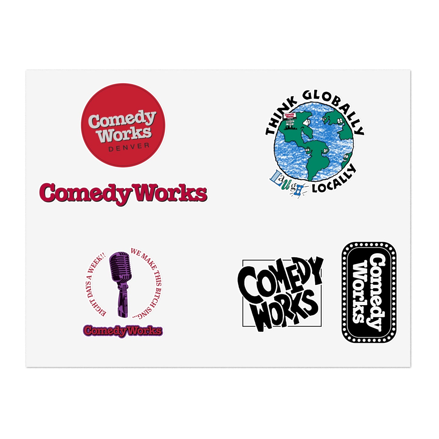 Comedy Works Sticker Sheet