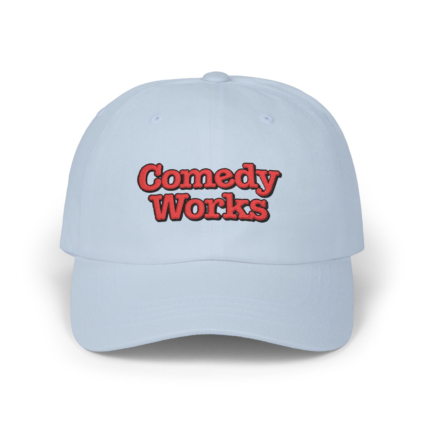 Comedy Works Embroidered Stacked Logo Ball Cap