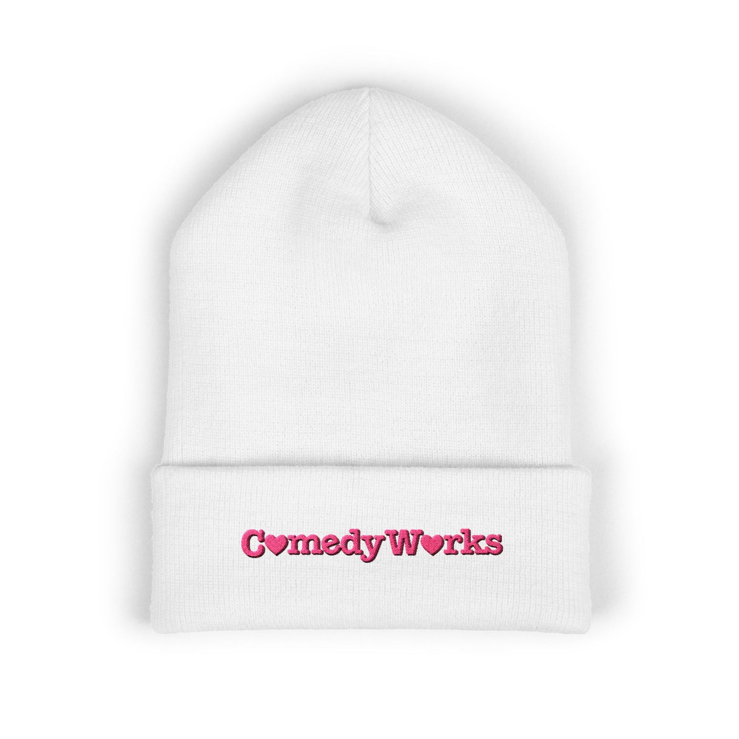 Comedy Works Embroidered Valentine’s Pink Logo Beanie