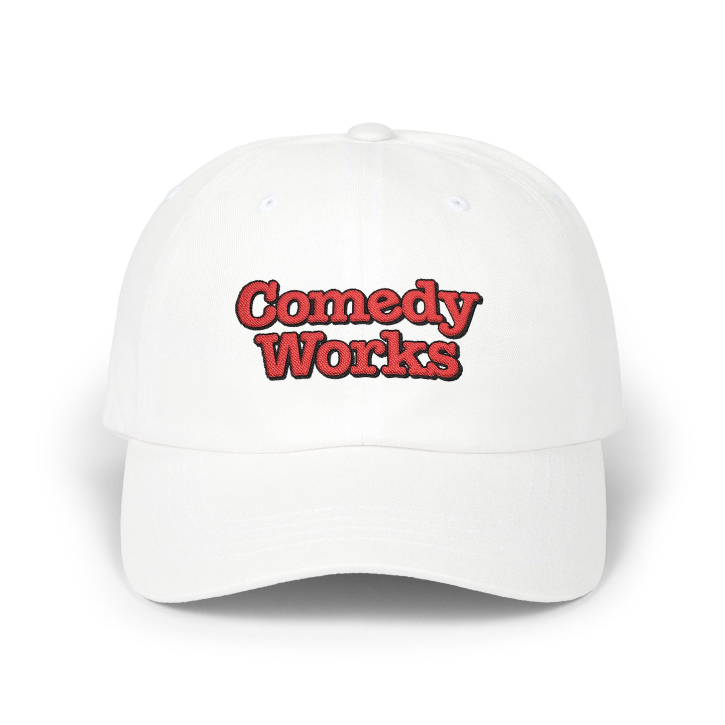 Comedy Works Embroidered Stacked Logo Ball Cap