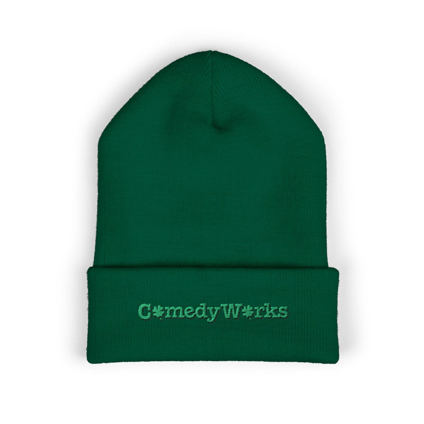 Comedy Works Embroidered St. Patrick's Day Green Logo Beanie
