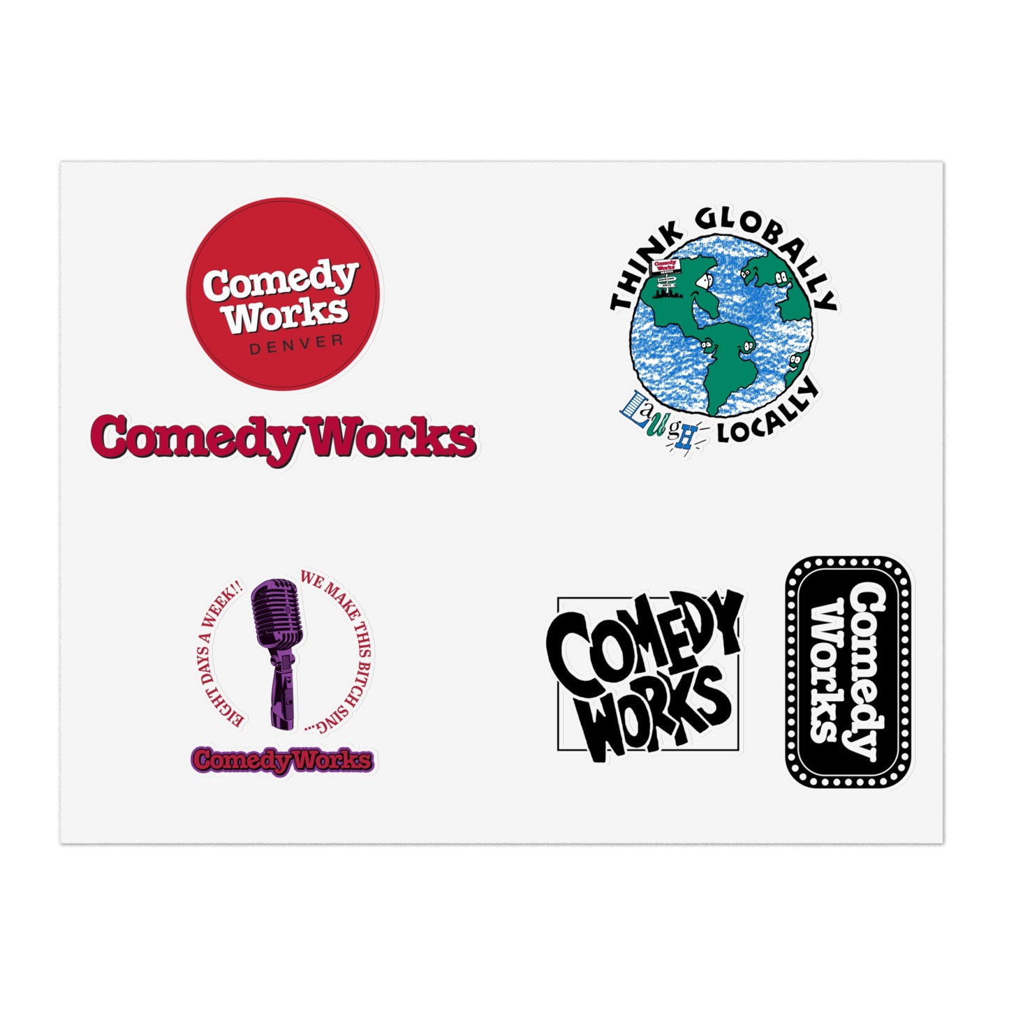 Comedy Works Sticker Sheet