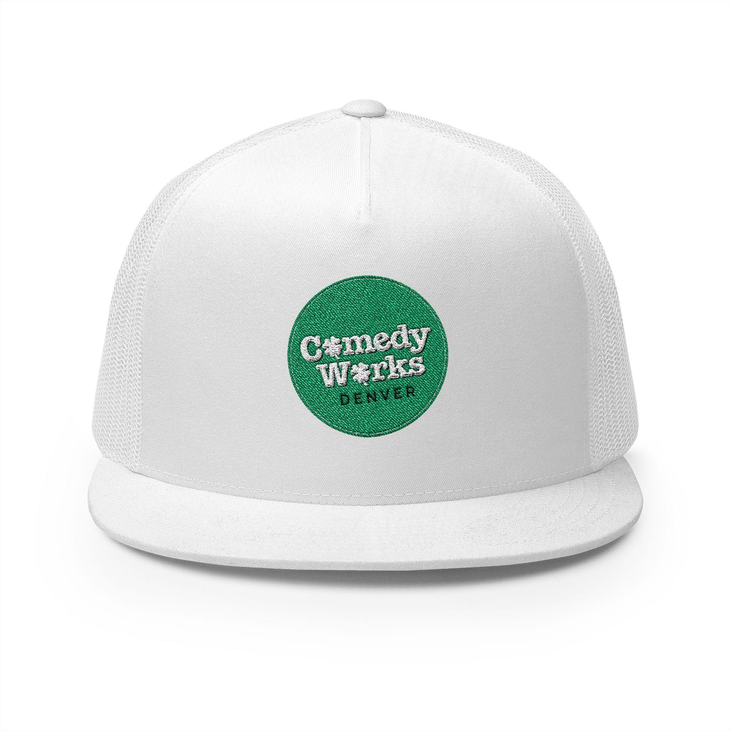 Comedy Works Embroidered St. Patrick's Day Green Logo Trucker Hat