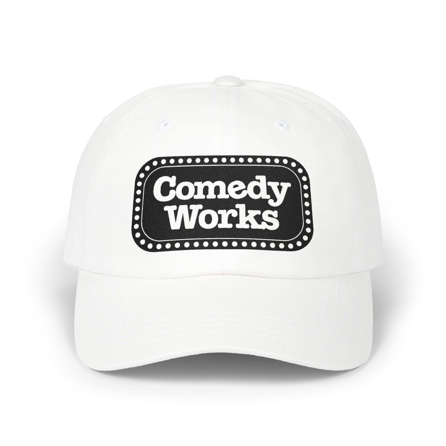 Comedy Works Embroidered Black Sign Ball Cap