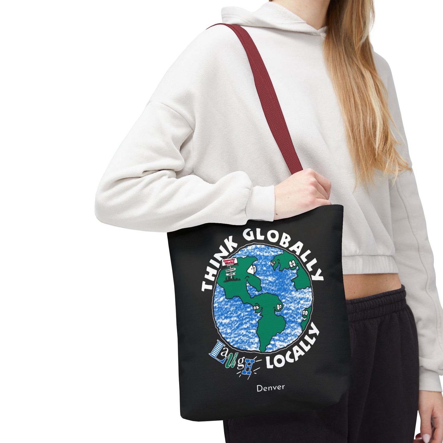 Comedy Works Think Globally Laugh Locally Tote Bag