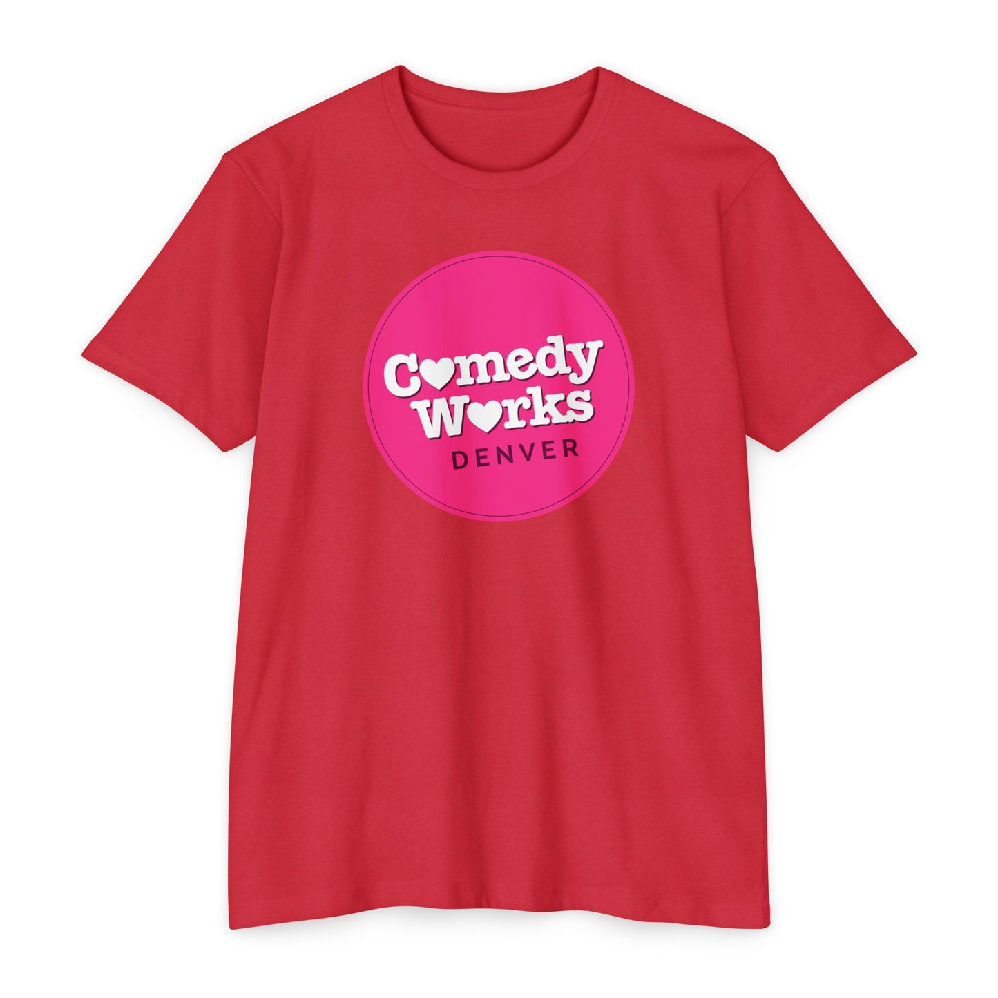 Comedy Works Valentine’s Pink Ball Logo Unisex T-Shirt
