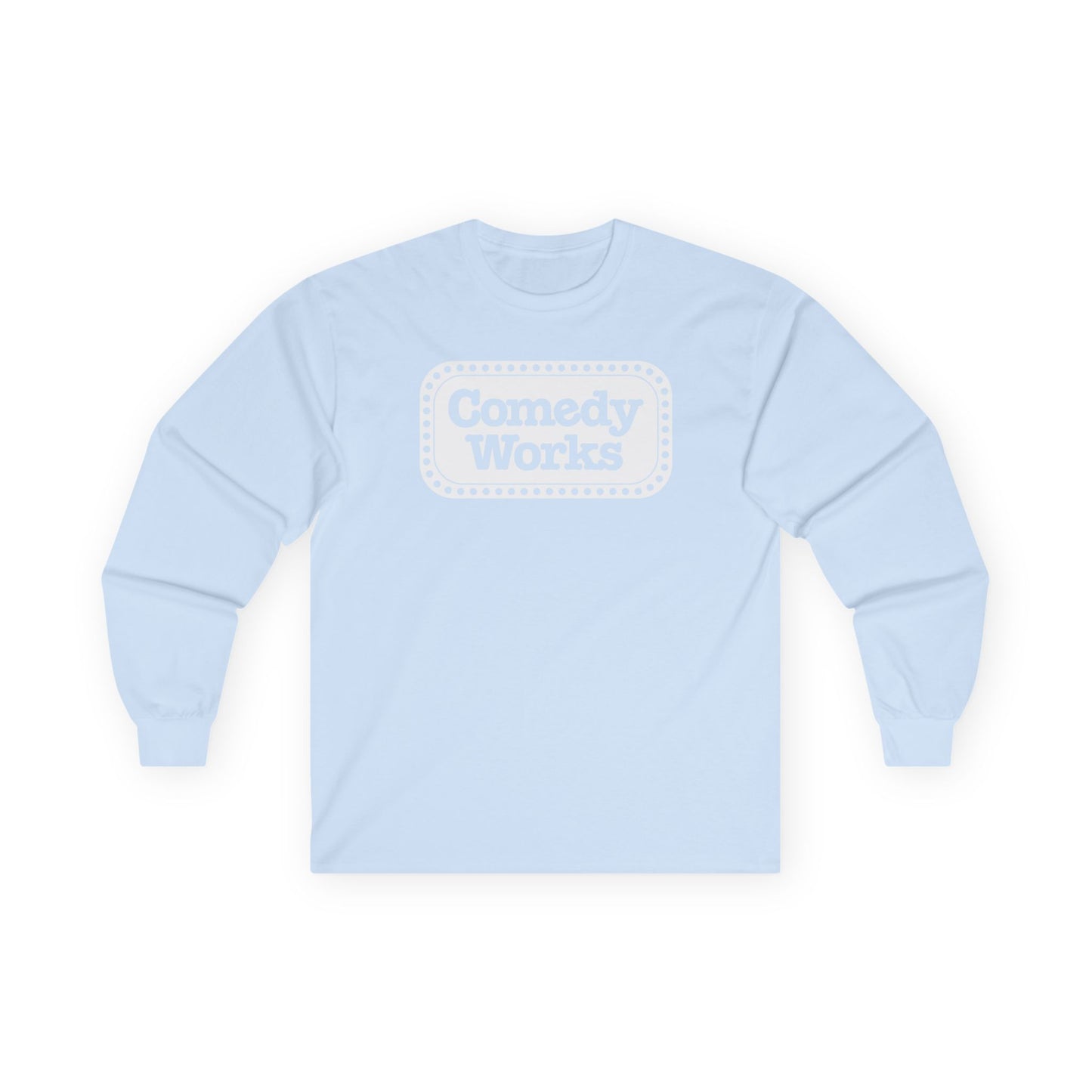 Comedy Works White Sign Unisex Long Sleeve