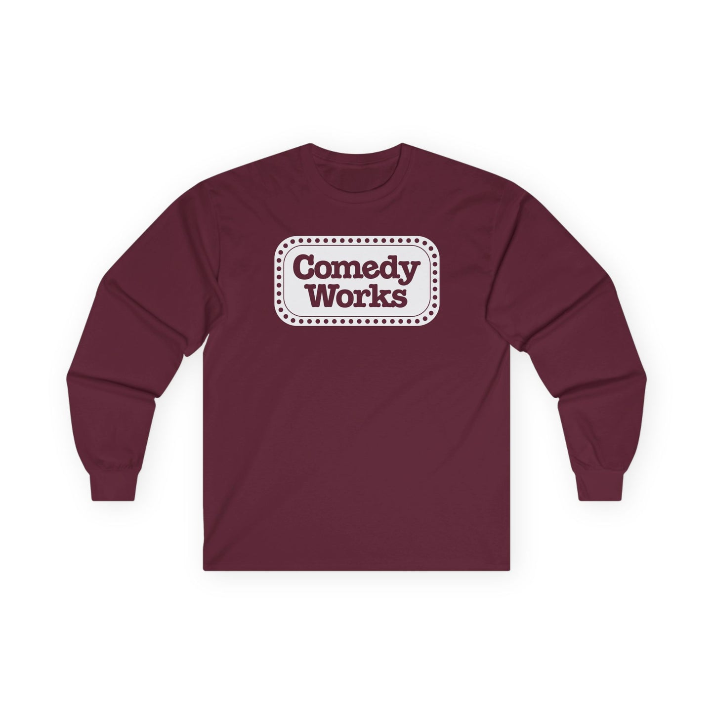 Comedy Works White Sign Unisex Long Sleeve