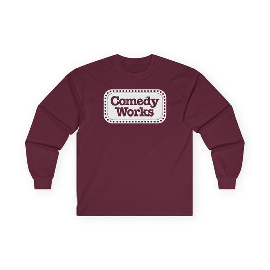 Comedy Works White Sign Unisex Long Sleeve