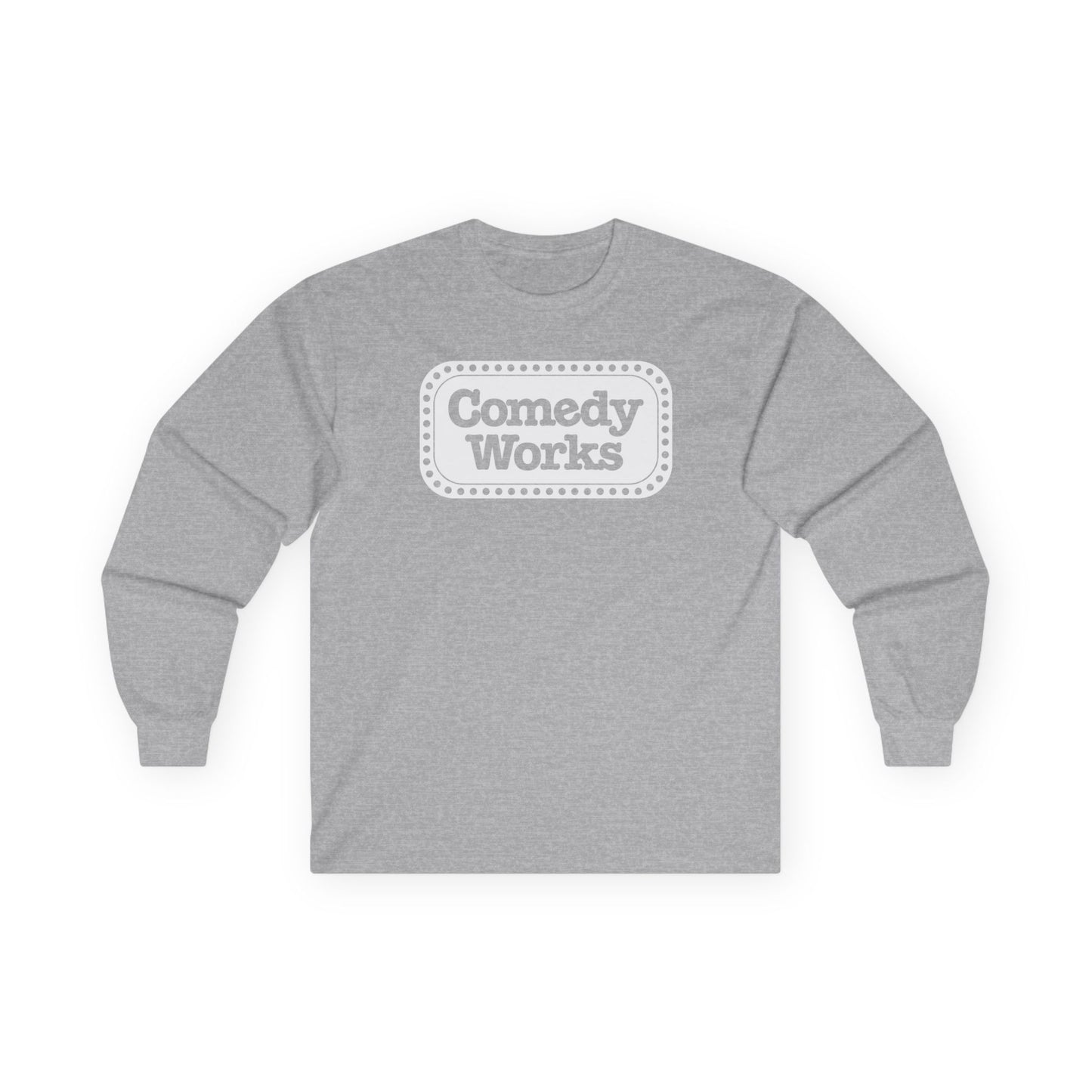 Comedy Works White Sign Unisex Long Sleeve