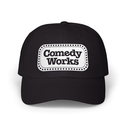 Comedy Works Embroidered White Sign Ball Cap