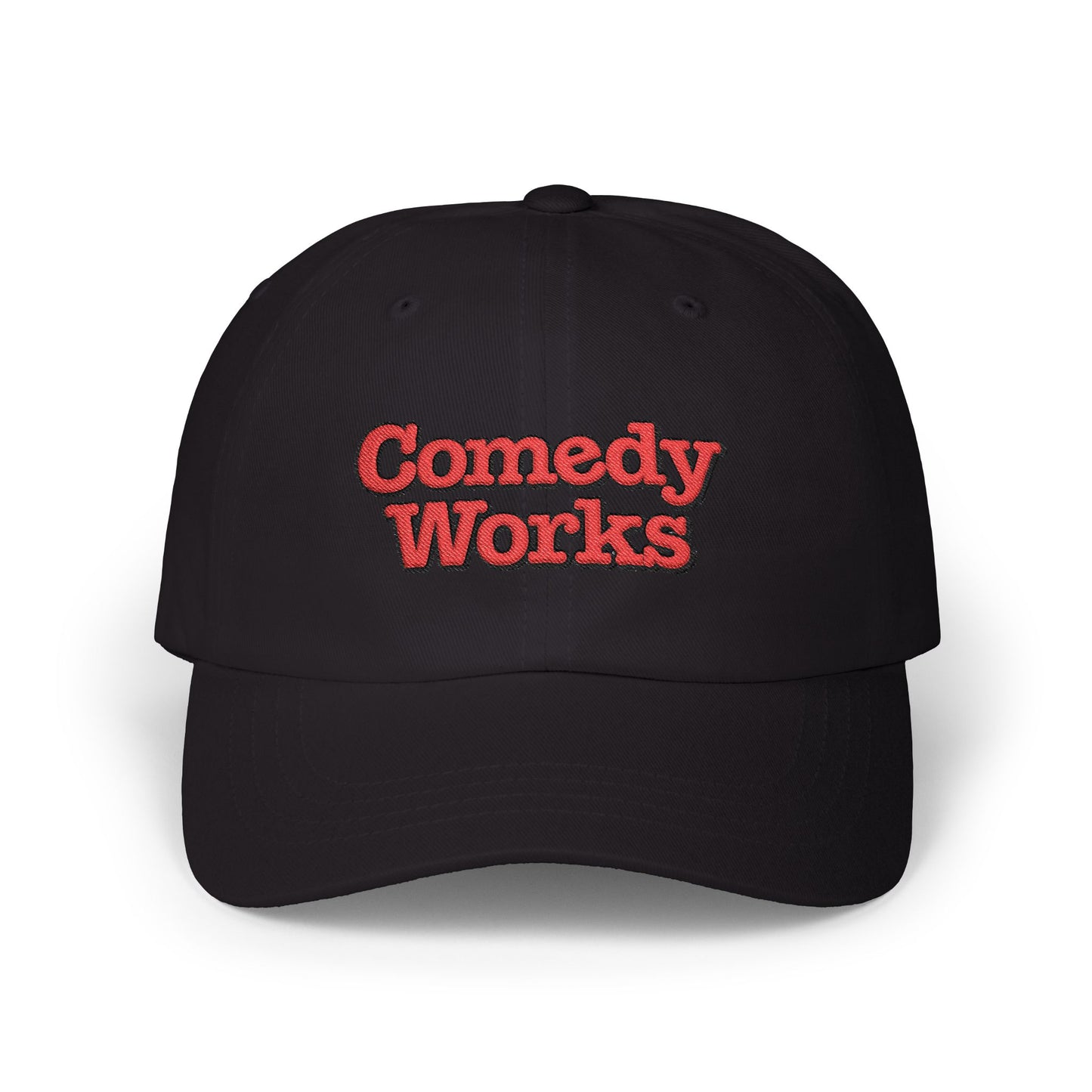Comedy Works Embroidered Stacked Logo Ball Cap