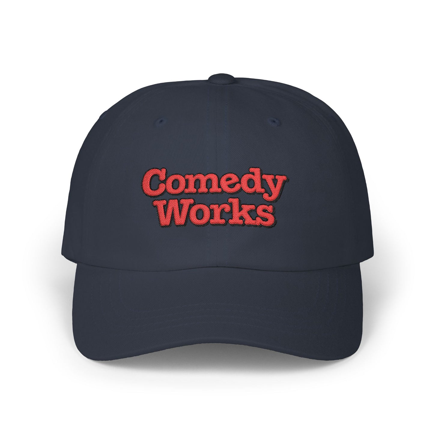 Comedy Works Embroidered Stacked Logo Ball Cap