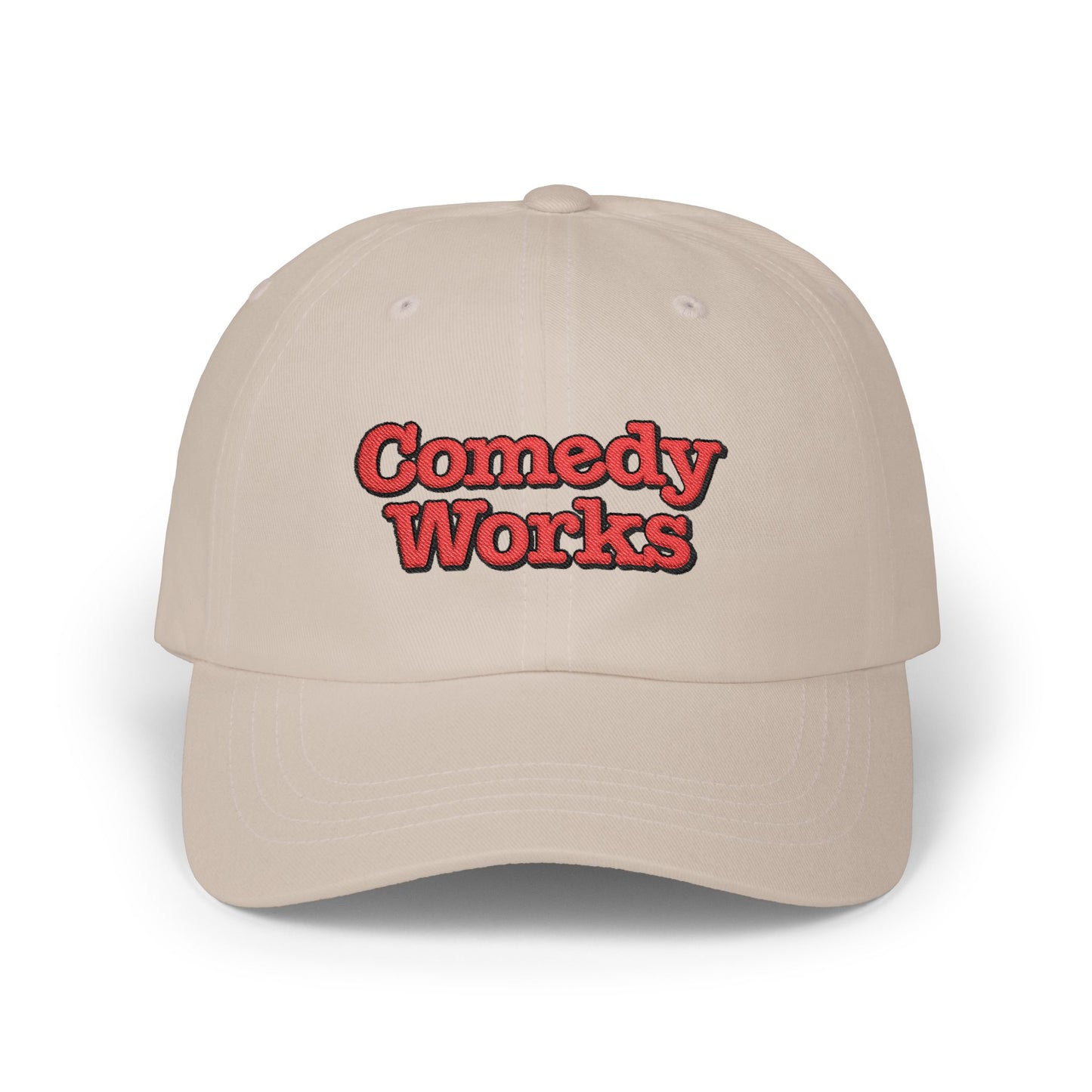 Comedy Works Embroidered Stacked Logo Ball Cap