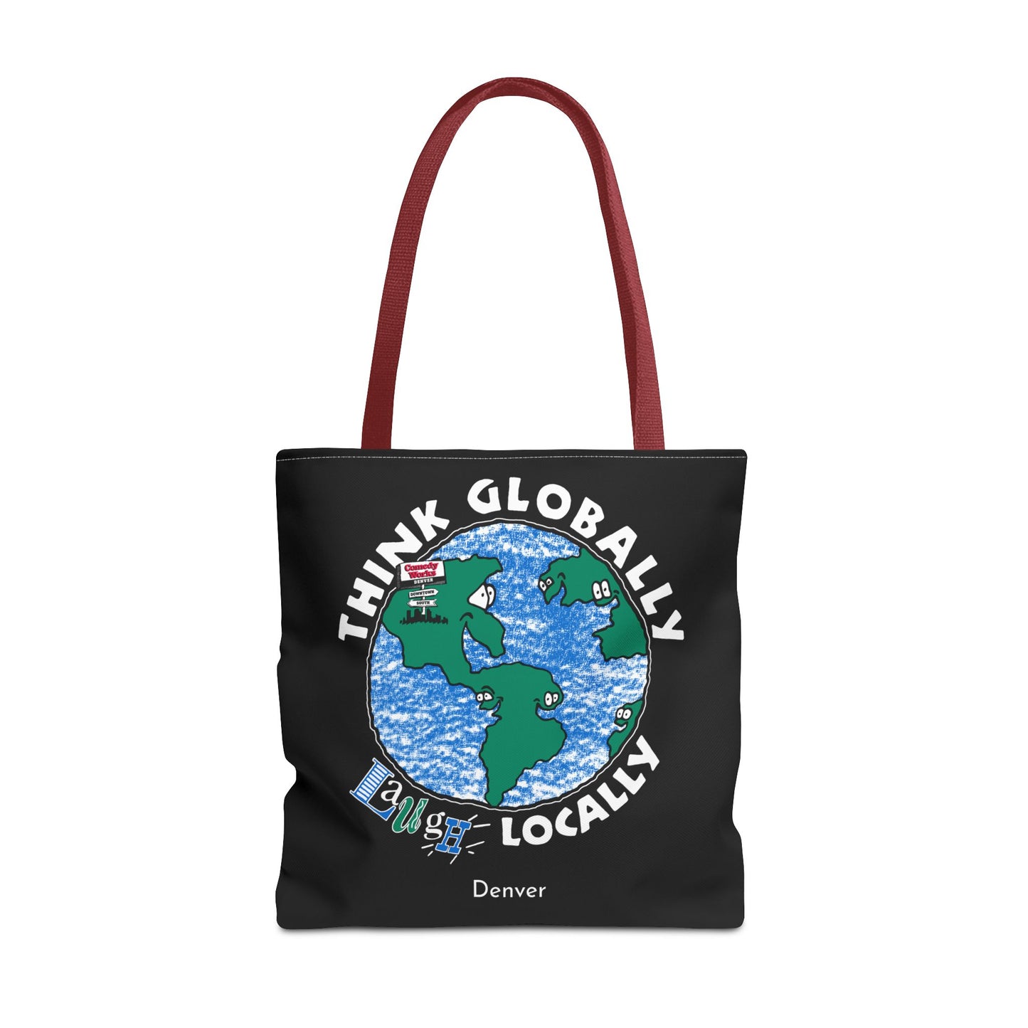 Comedy Works Think Globally Laugh Locally Tote Bag