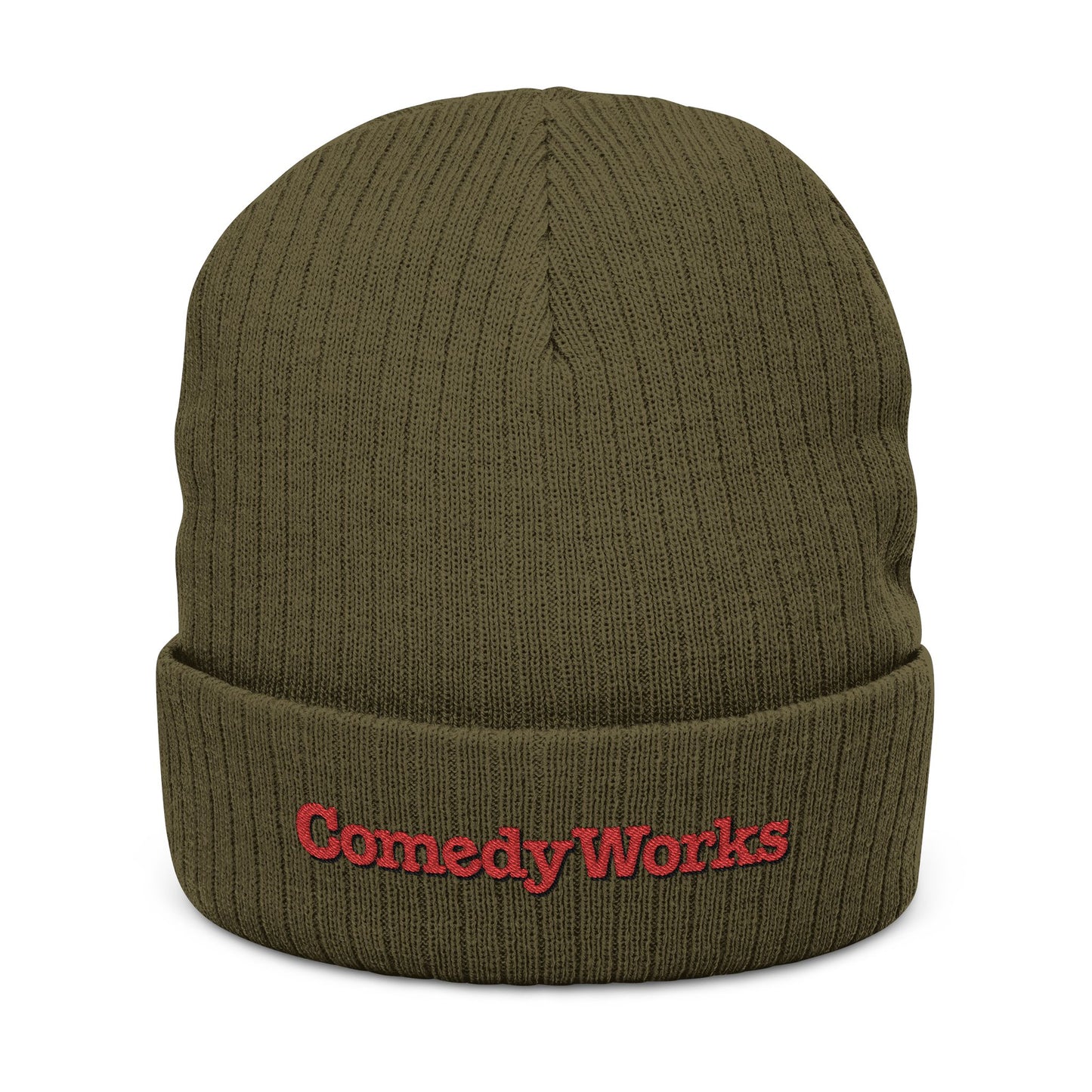 Comedy Works Embroidered Ribbed Beanie