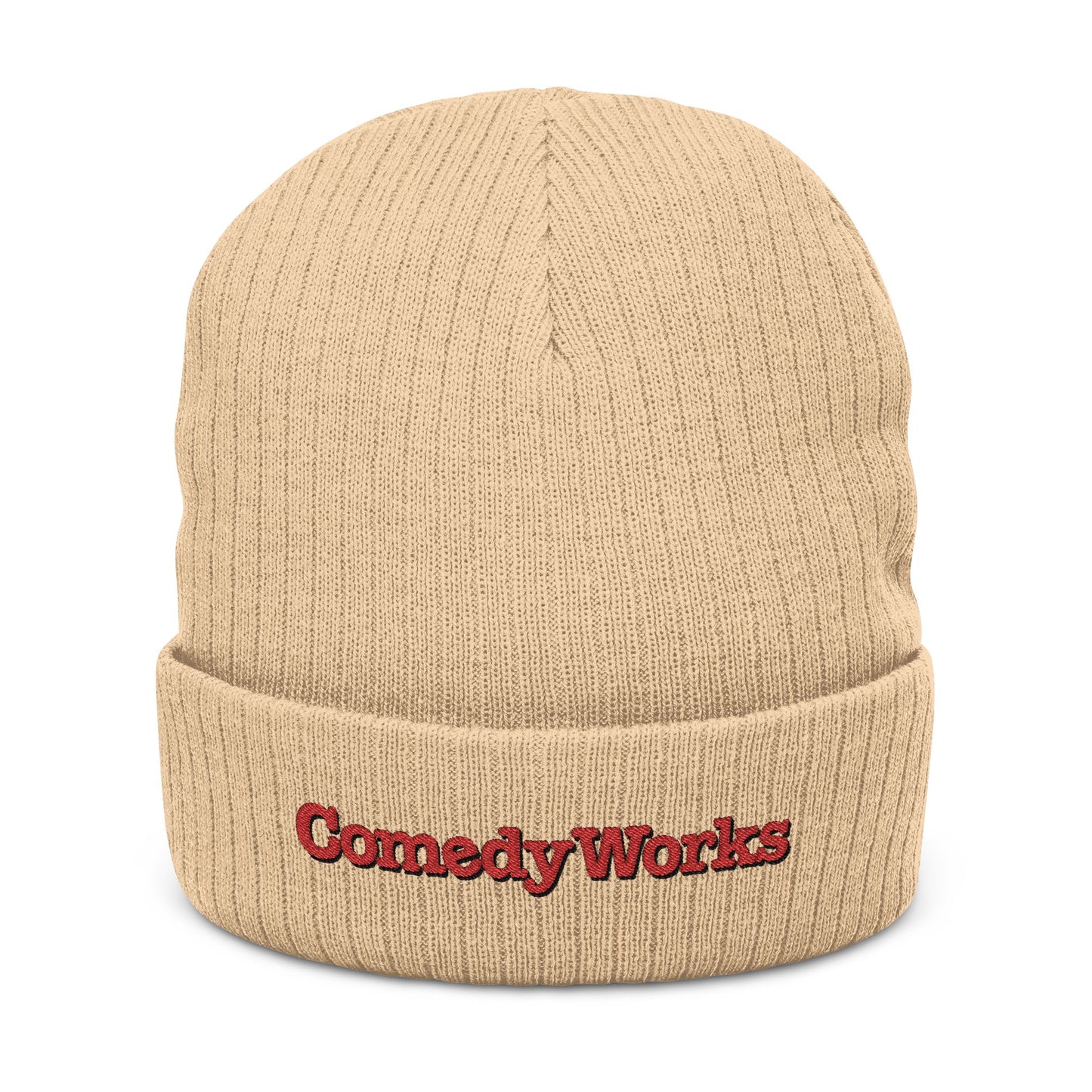Comedy Works Embroidered Ribbed Beanie