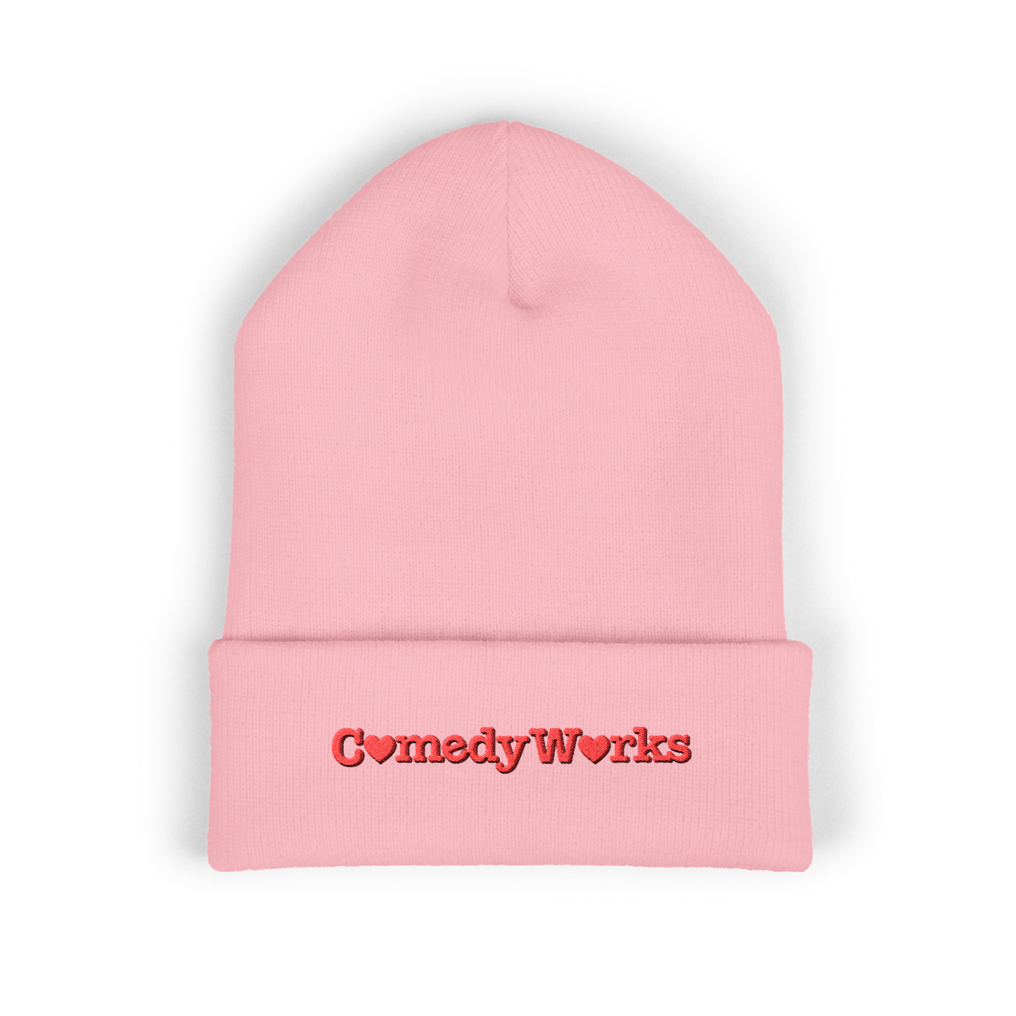 Comedy Works Embroidered Valentine’s Red Logo Beanie