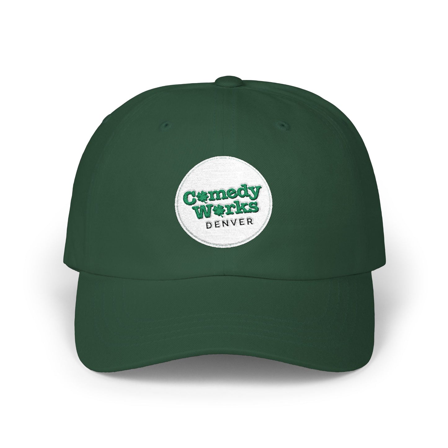 Comedy Works Embroidered St. Patrick's Day White Ball Logo Ball Cap