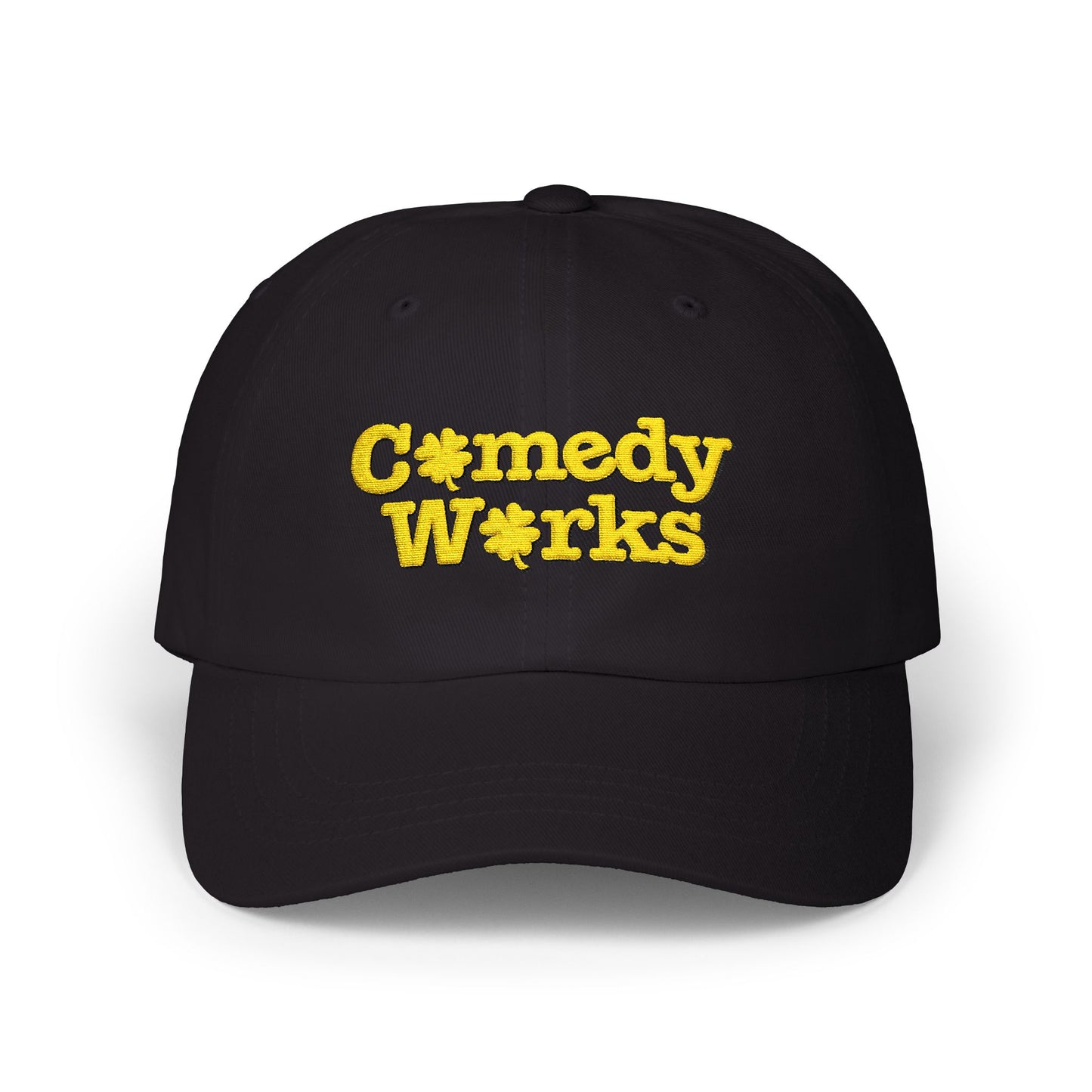 Comedy Works Embroidered St. Patrick's Day Gold Logo Ball Cap