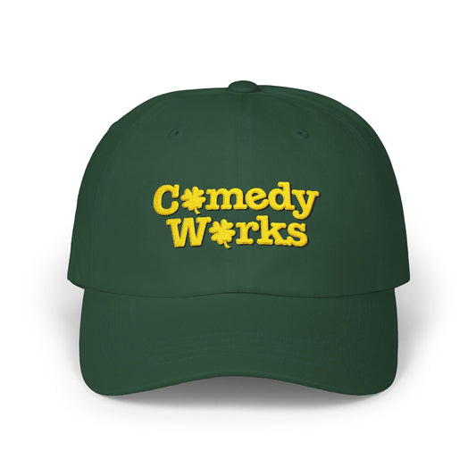 Comedy Works Embroidered St. Patrick's Day Gold Logo Ball Cap