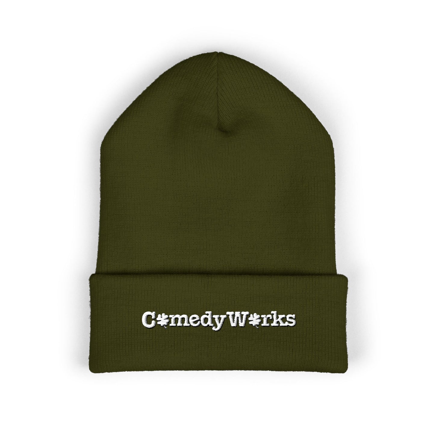 Comedy Works Embroidered St. Patrick's Day White Logo Beanie