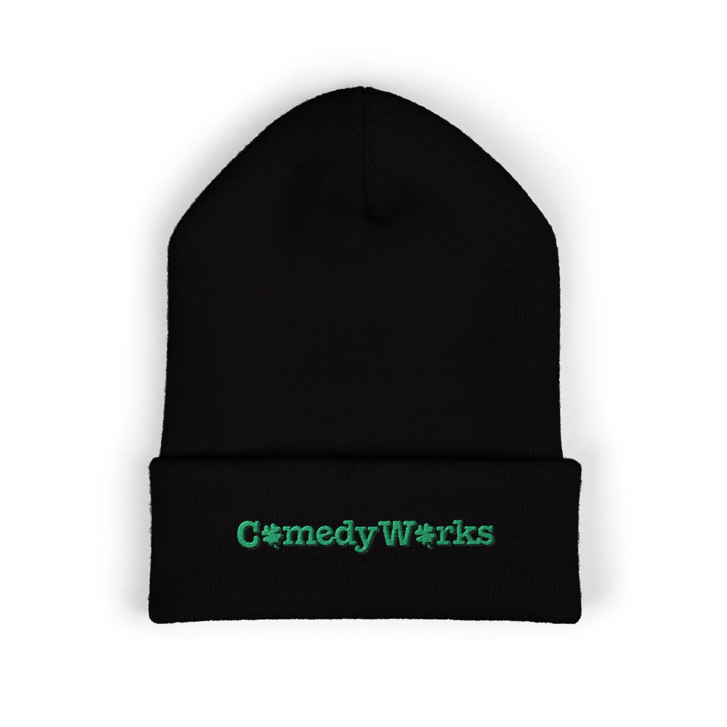 Comedy Works Embroidered St. Patrick's Day Green Logo Beanie