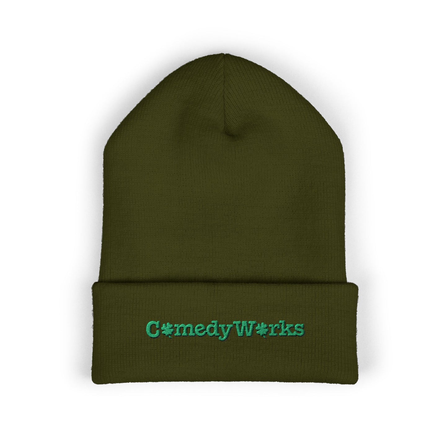 Comedy Works Embroidered St. Patrick's Day Green Logo Beanie