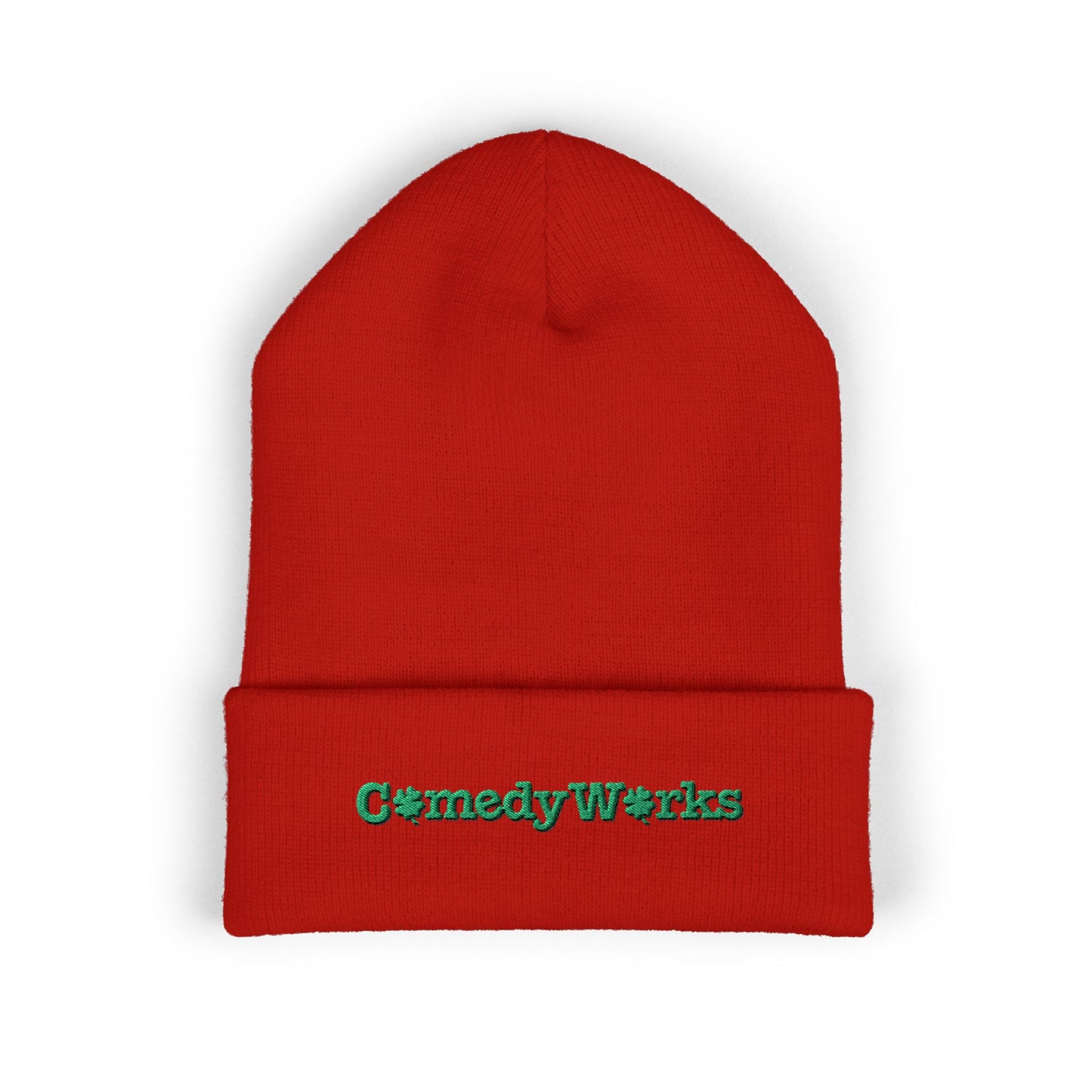 Comedy Works Embroidered St. Patrick's Day Green Logo Beanie