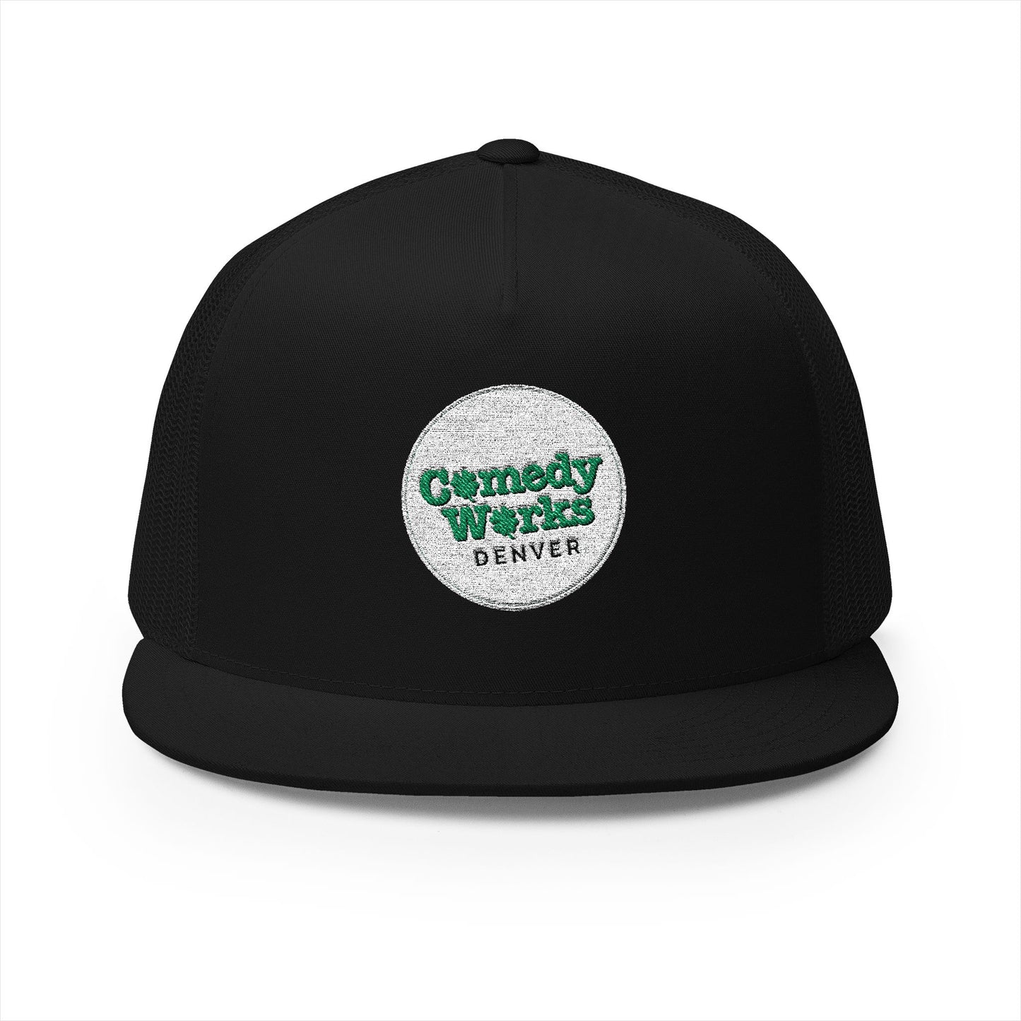 Comedy Works Embroidered St. Patrick's Day White Logo Trucker Hat