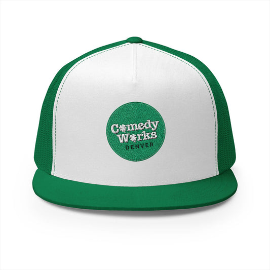 Comedy Works Embroidered St. Patrick's Day Green Logo Trucker Hat