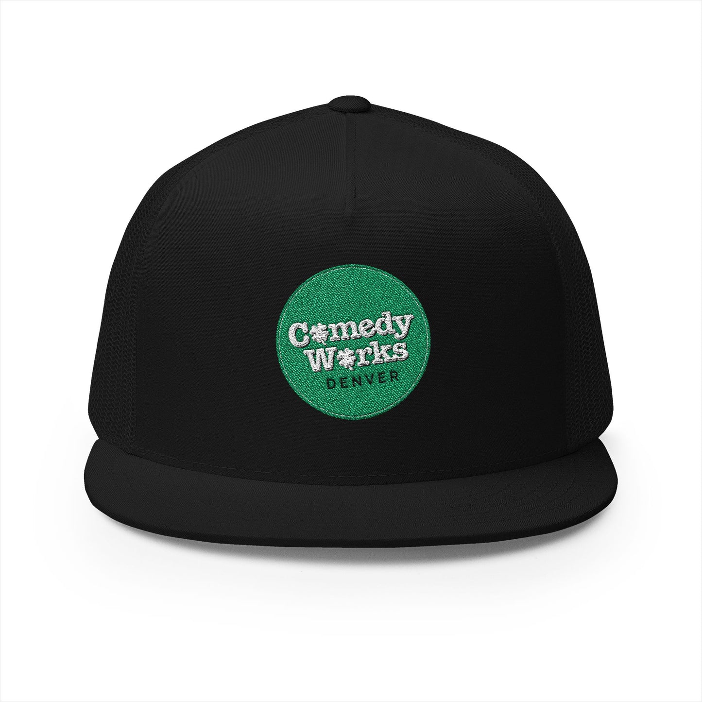 Comedy Works Embroidered St. Patrick's Day Green Logo Trucker Hat