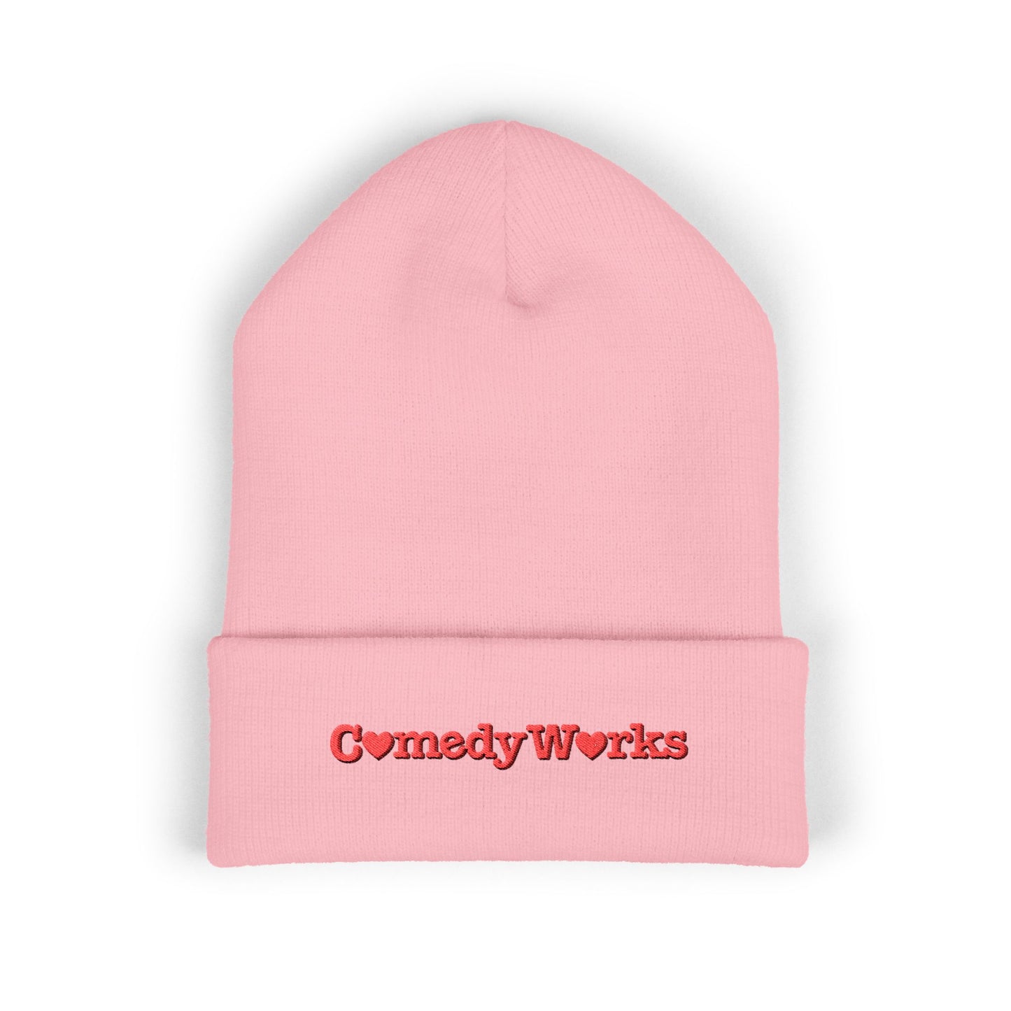 Comedy Works Embroidered Valentine’s Red Logo Beanie