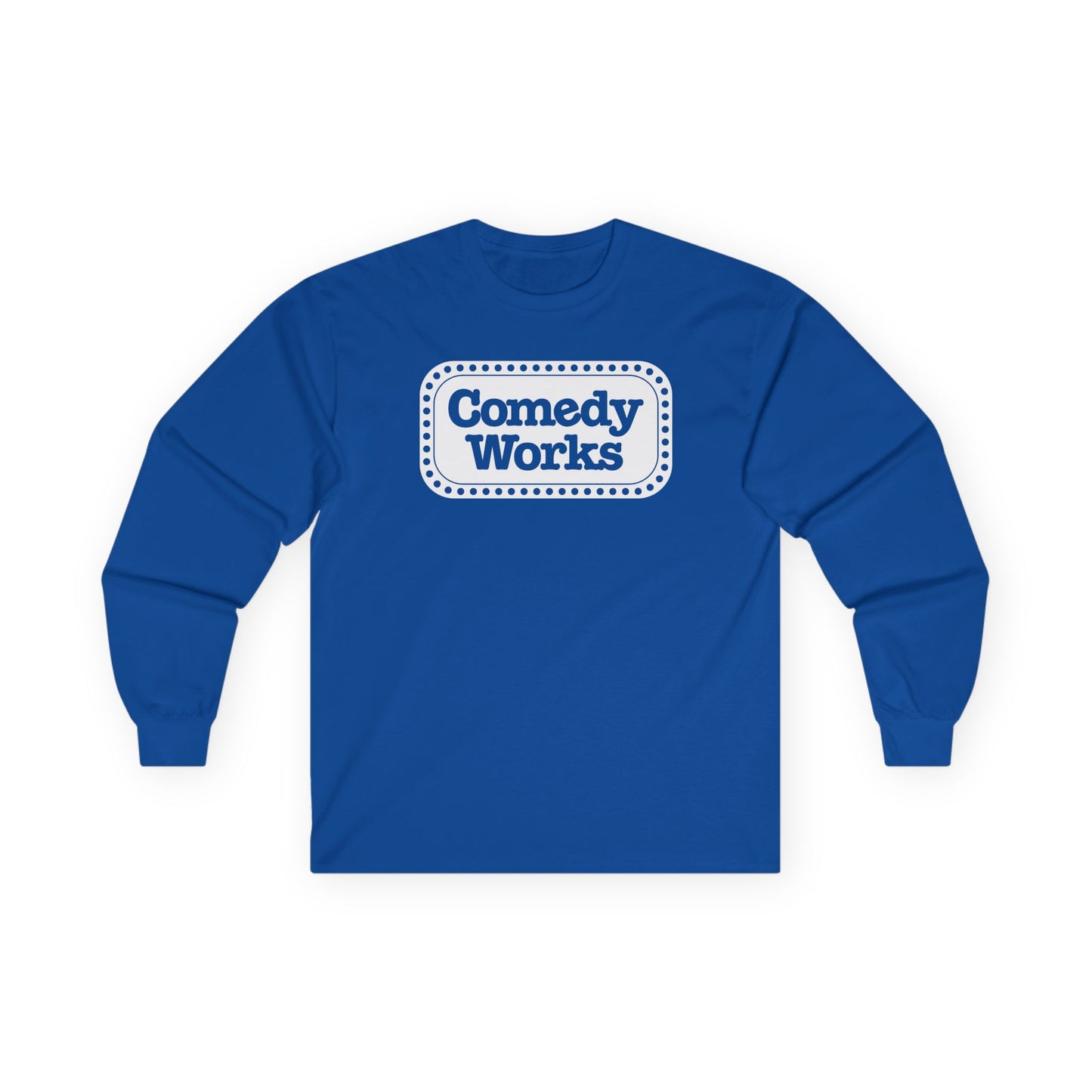 Comedy Works White Sign Unisex Long Sleeve
