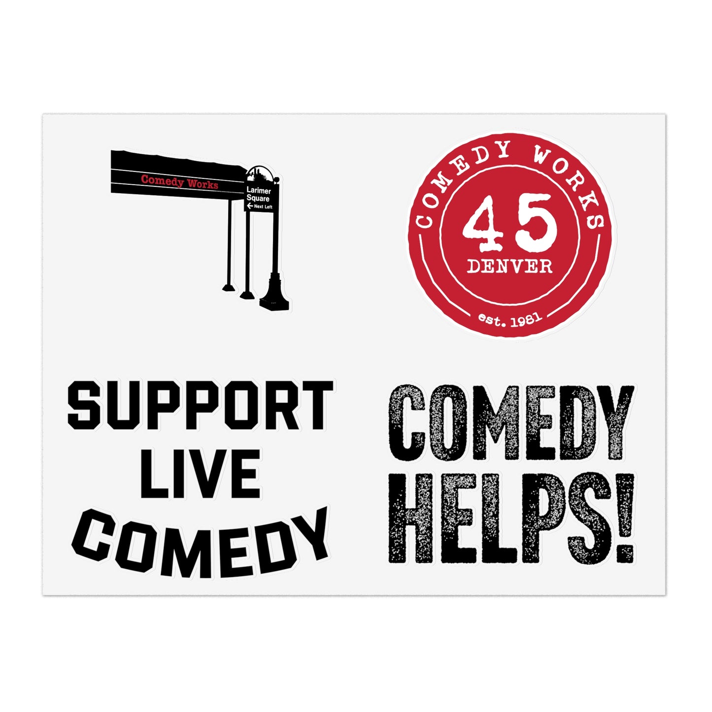 45 Years of Live Comedy Sticker Sheet