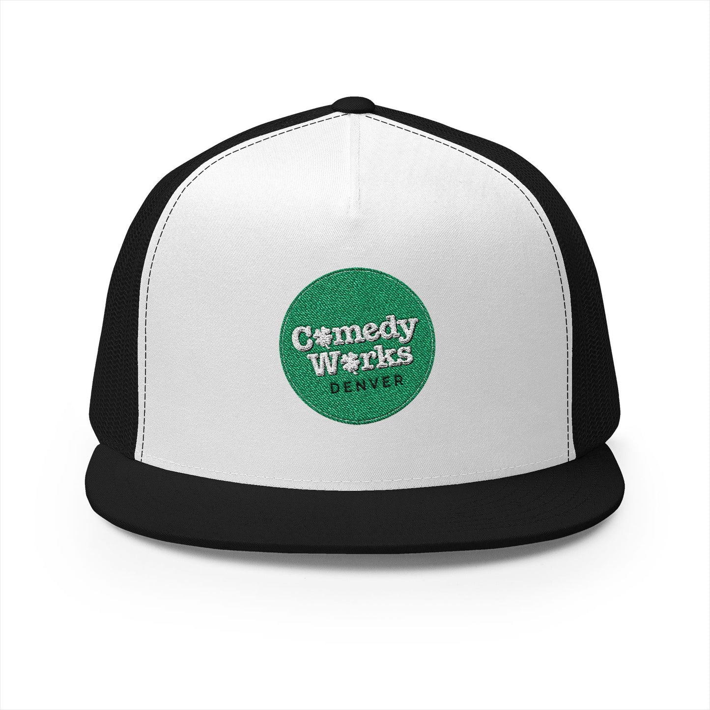 Comedy Works Embroidered St. Patrick's Day Green Logo Trucker Hat