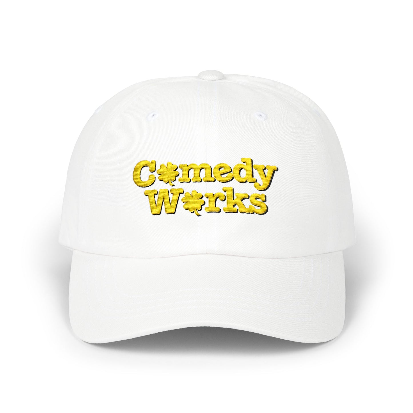 Comedy Works Embroidered St. Patrick's Day Gold Logo Ball Cap