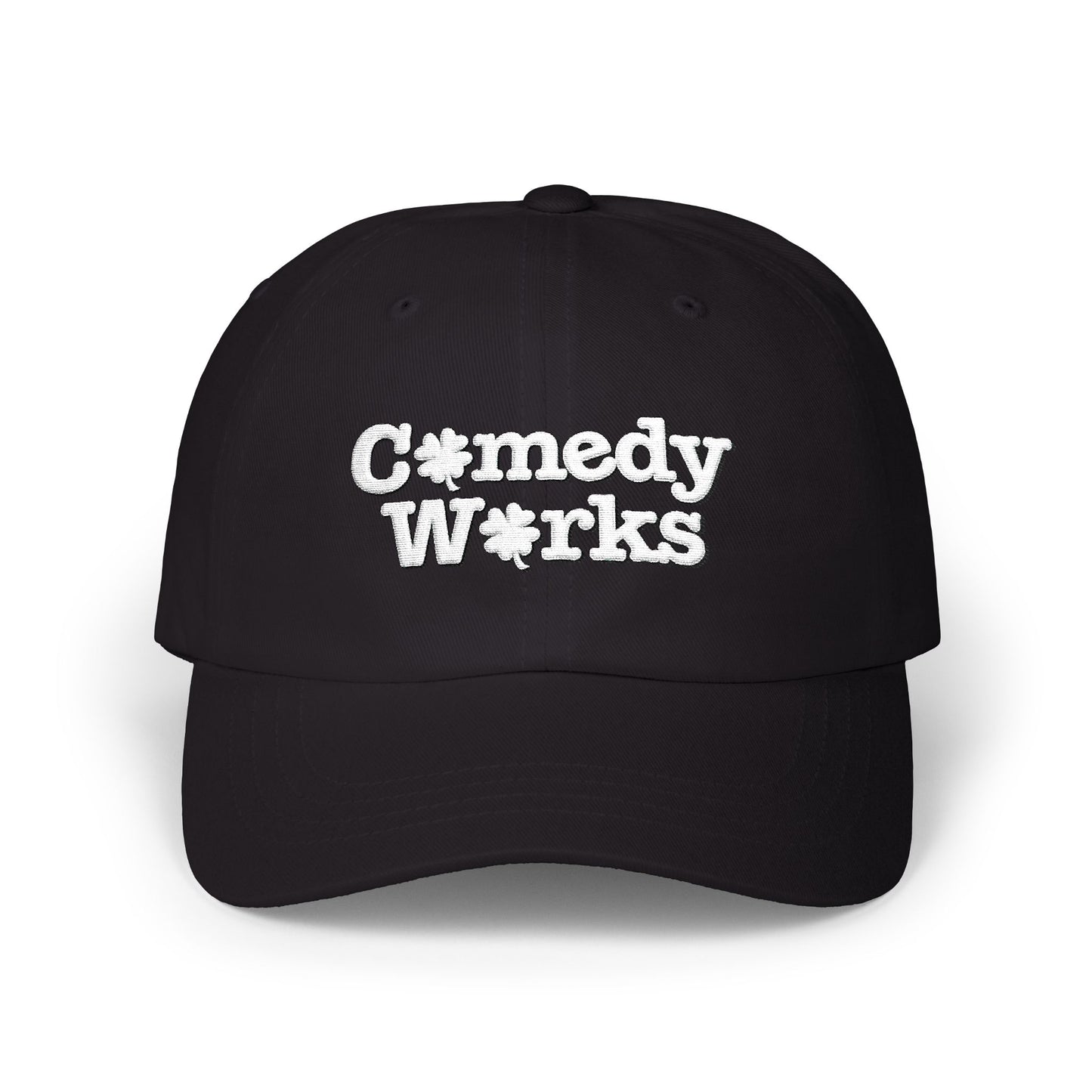 Comedy Works Embroidered St. Patrick's Day White Logo Ball Cap